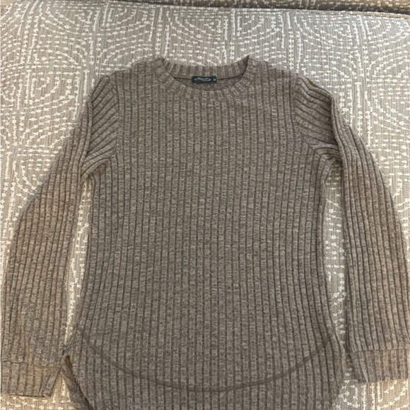 Sweaters - Men's Ribbed Crewneck Sweater - Taupe Brown